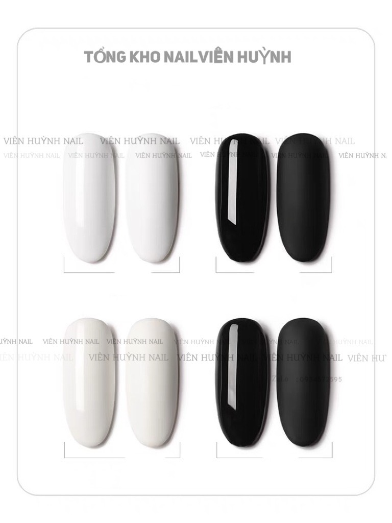 sơn gel trắng đen , nước sơn móng gel làm nail