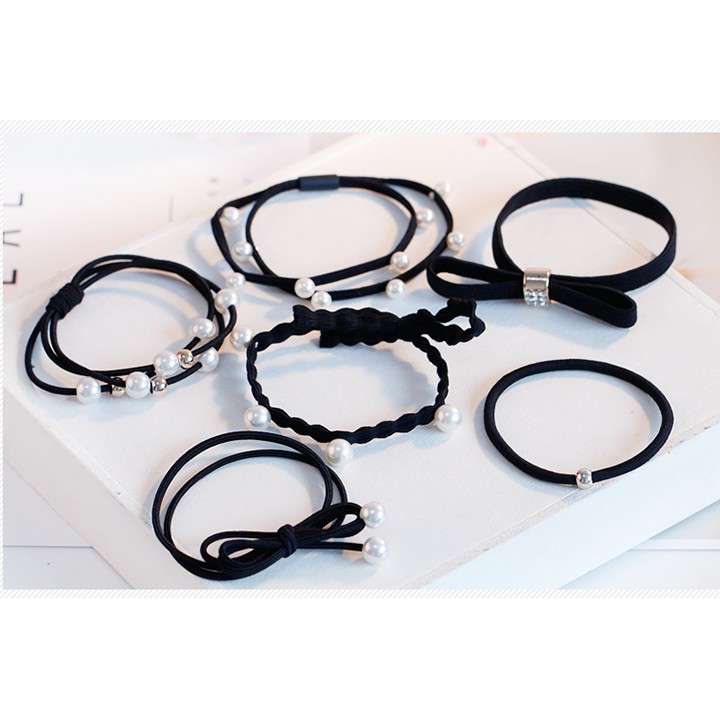 Bộ 12 dây thun cột tóc nữ phong cách Hàn Quốc cao cấp