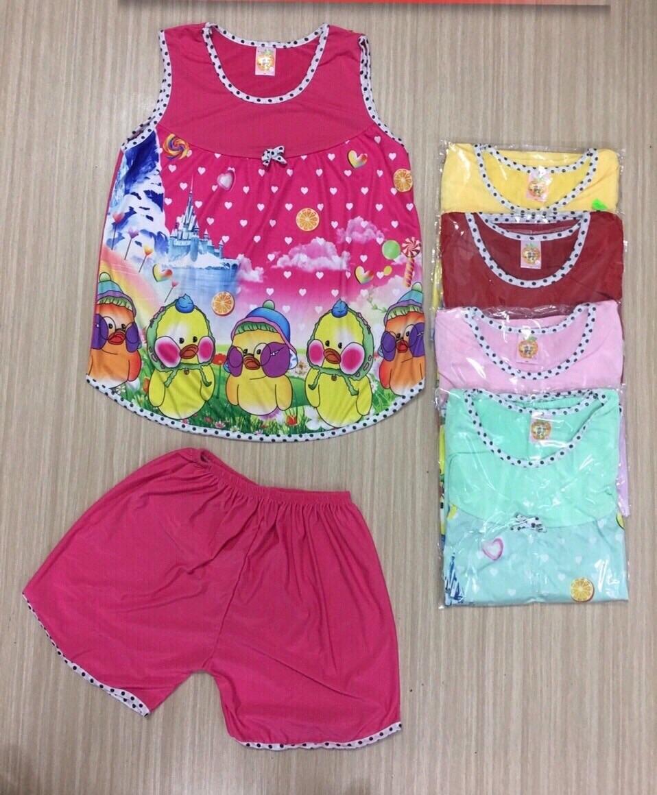 Combo 4 bộ thun lạnh bé gái hoạt hình size 30-40kg