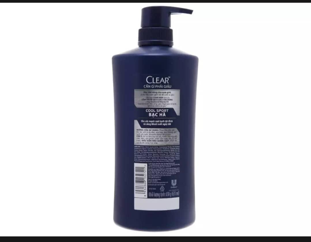 [HCM]dầu gội clear men 650ml
