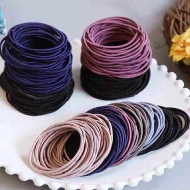 Combo 100 dây chun buộc tóc mix đủ màu