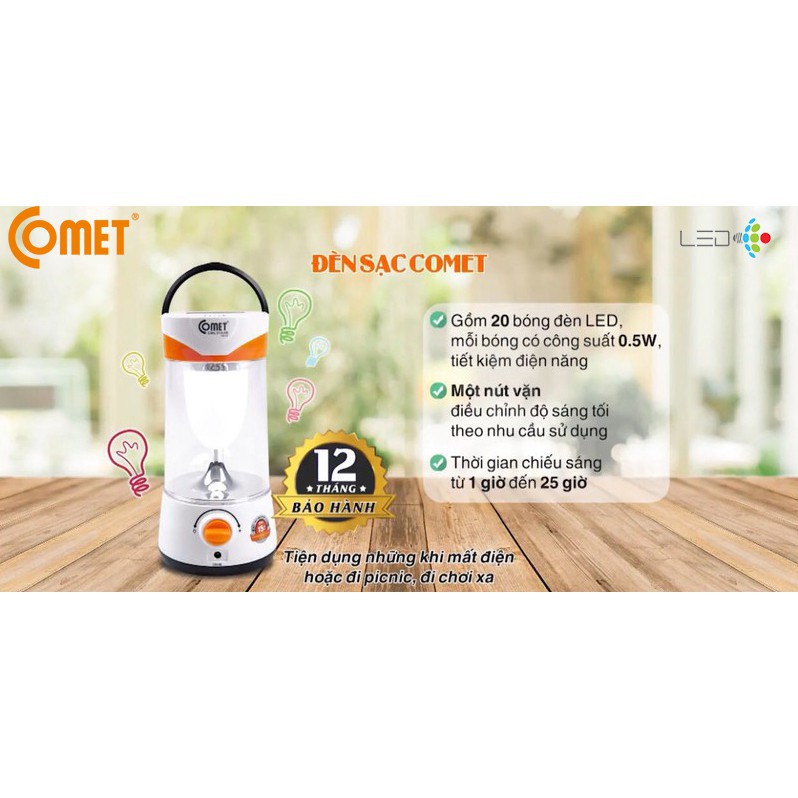 Đèn sạc Led cao cấp Comet CRL3103S