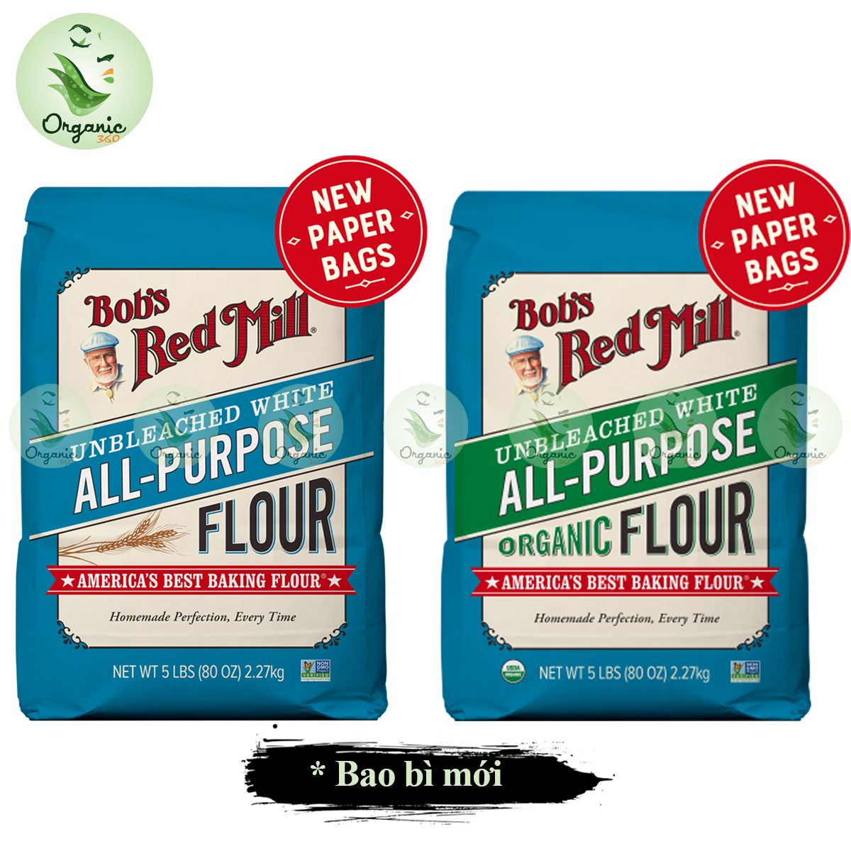 Bột mì đa dụng Bob's Red Mill 1.36kg/ 2.27kg - Unbleached All Purpose Flour