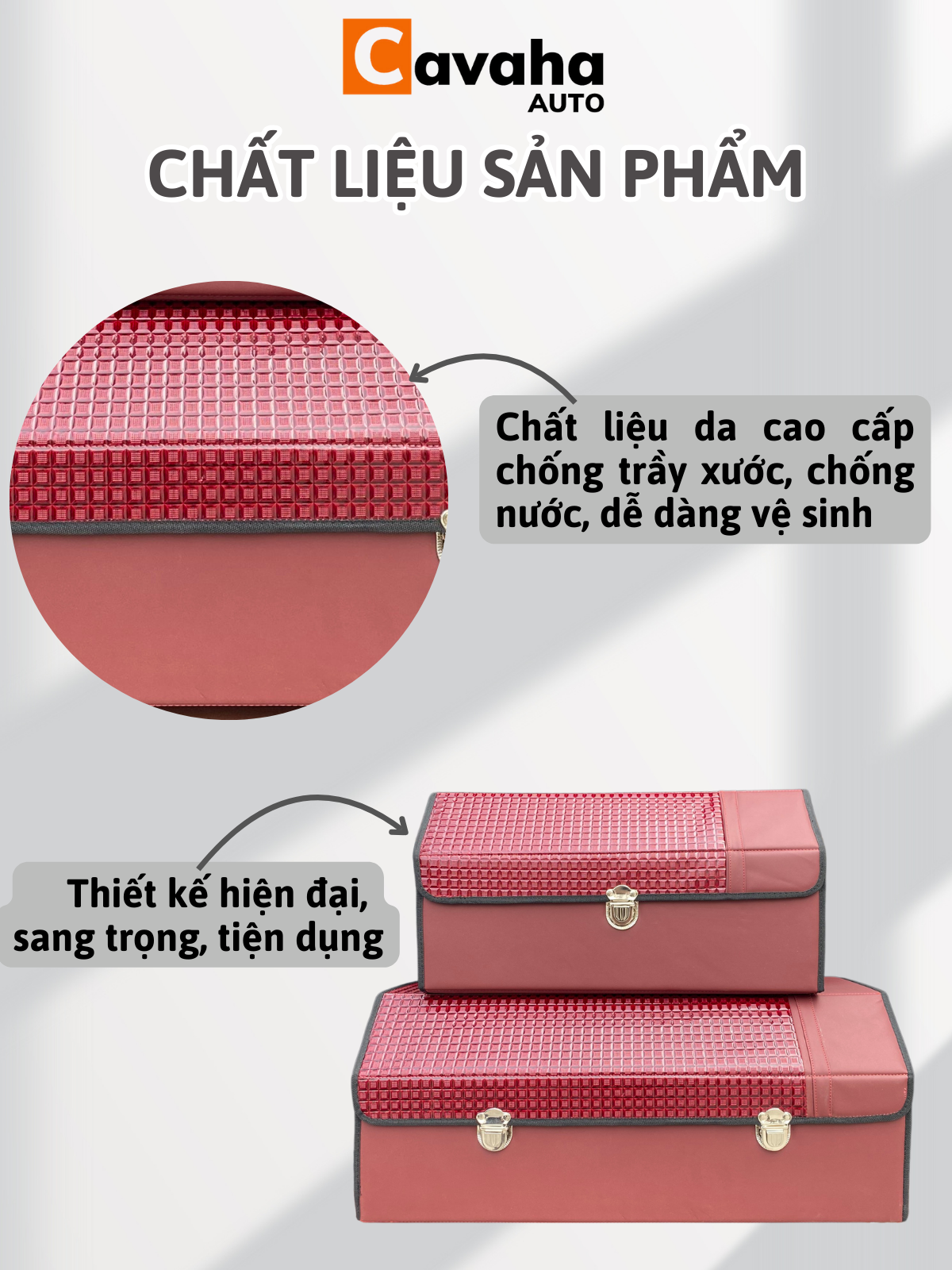 THÙNG ĐỰNG ĐỒ Ô TÔ BẰNG DA LUXURY BẢN 2024