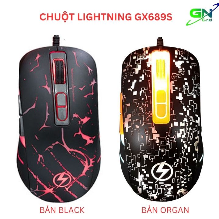 Chuột game có dây lightning gx689s 4000dpi