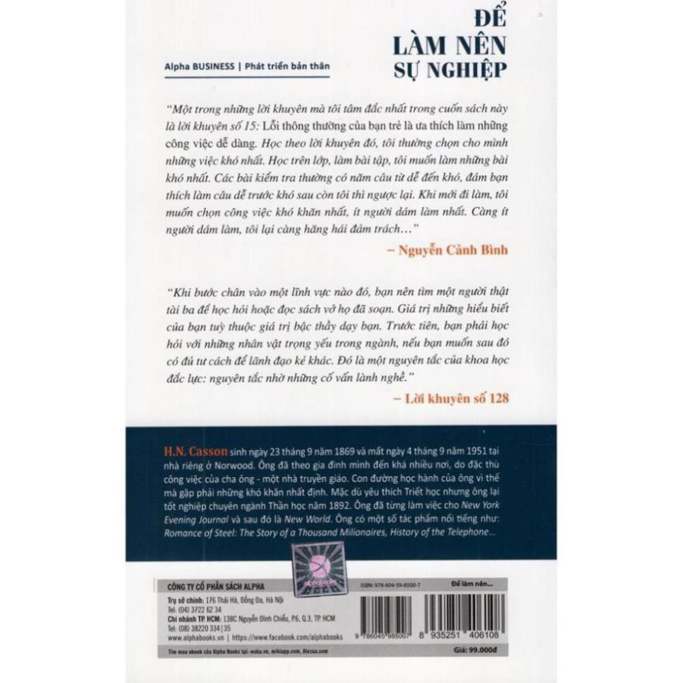 Sách - Để Làm Nên Sự Nghiệp [Alphabooks]
