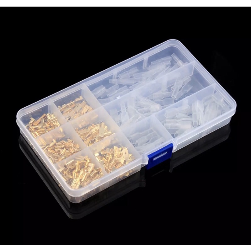 Set 270 đầu cos đực và cái kèm vỏ bọc 2.8 ,4.8 ,6.3 mm.cos, giắc, nối dây thông dụng cho xe hơi xe máy