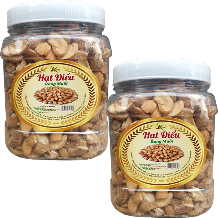 [HCM]1Kg Hạt Điều Vỡ Rang Muối SK Food -2 hũ nhựa 500g