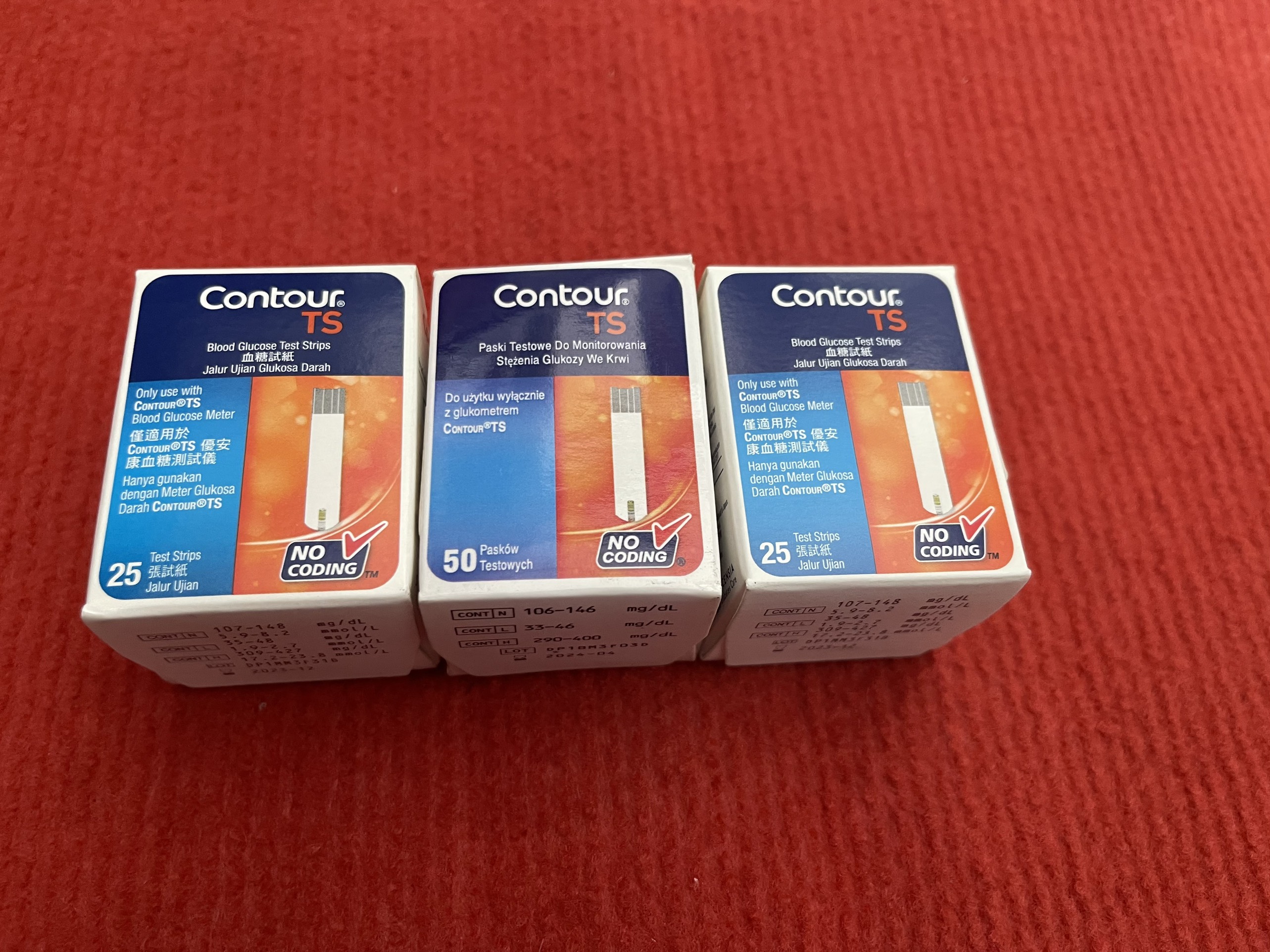 Que thử đường huyết CONTOUR TS hộp 50 que hoặc 25 que