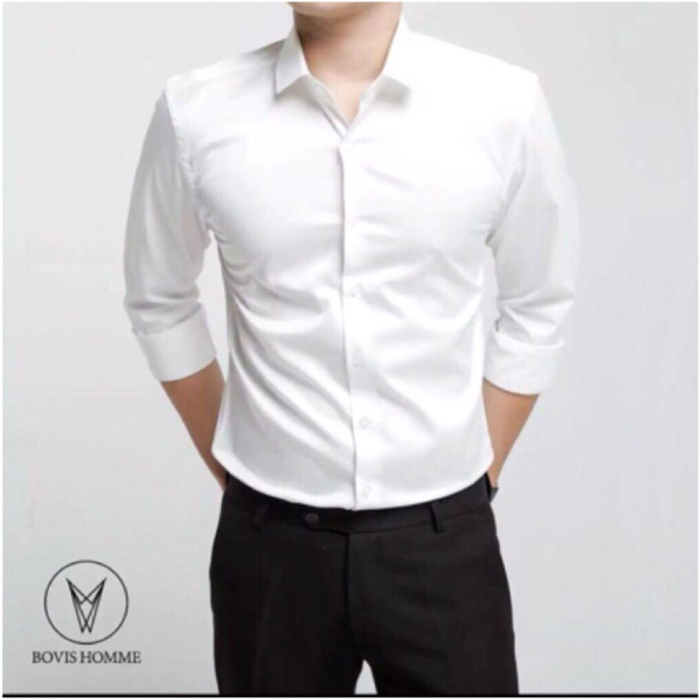 [HCM]ÁO SƠ MI TRƠN DÀI TAY NAM THỜI TRANG