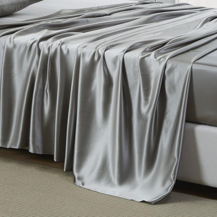 [HCM]Bộ Ga Gối Phi Lụa Cao Cấp 4 Món Lan Pham Bedding Màu Xám Ghi