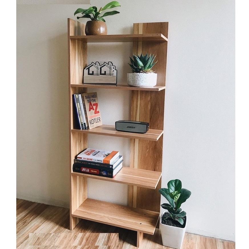 Kệ sách gỗ 5 tầng đa năng bằng gỗ cứng cực đẹp, kệ góc tường