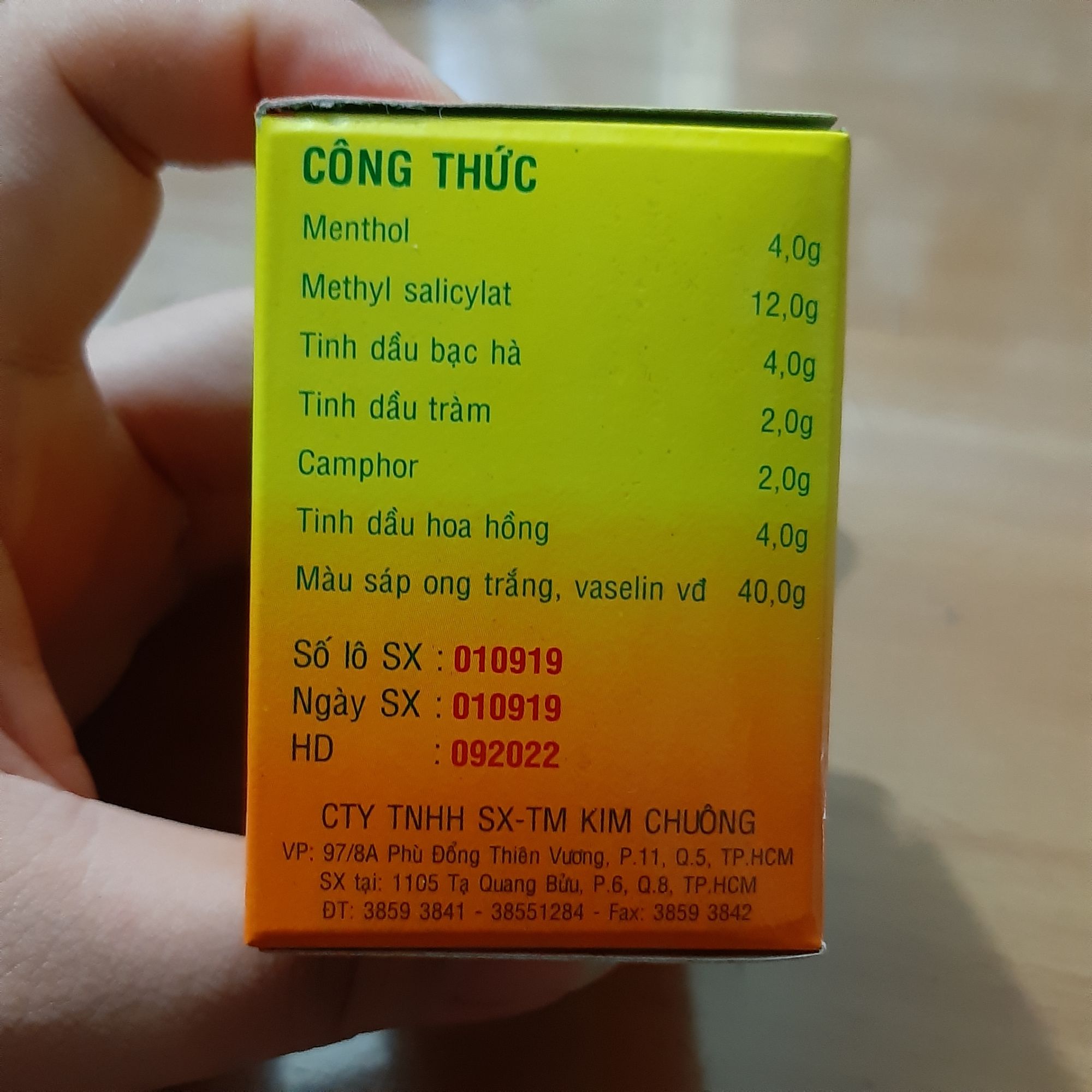 Dầu cù là CHUÔNG VÀNG