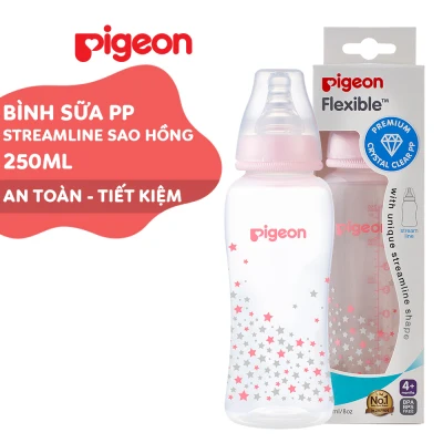 Bình sữa cổ hẹp PP Streamline Pigeon 250ml - Màu hồng (M)