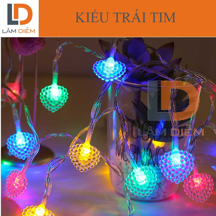 Đèn trang trí Đèn led chớp bóng đổi màu nhấp nháy nhiều kiểu dây trong 3m-4m5 18 bóng