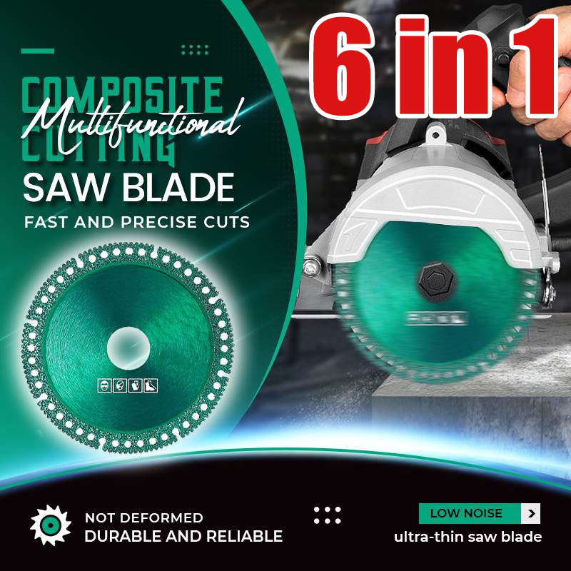 6-in-1 Diamond Cutting Disc, Ultra-Thin 100mm Composite Multi-Purpose Saw Blade for Ceramic Tiles, Pvc, Metal, Wood and Marble.