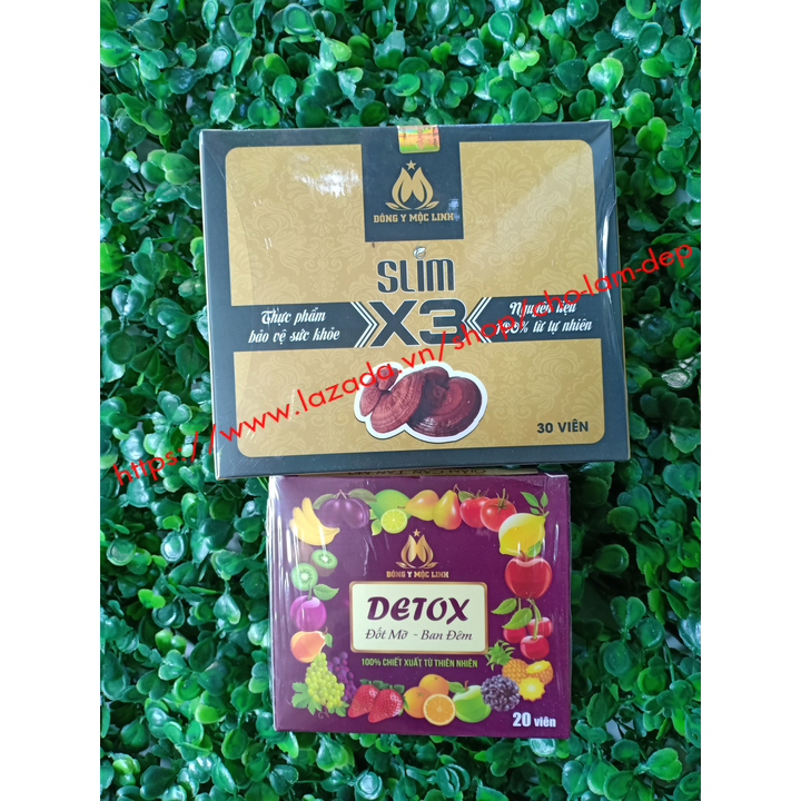(Hàng nguyên tem) Giảm cân X3 Đông Y Mộc Linh dành cho cơ địa khó giảm - Tặng kèm 20v detox ban đêm