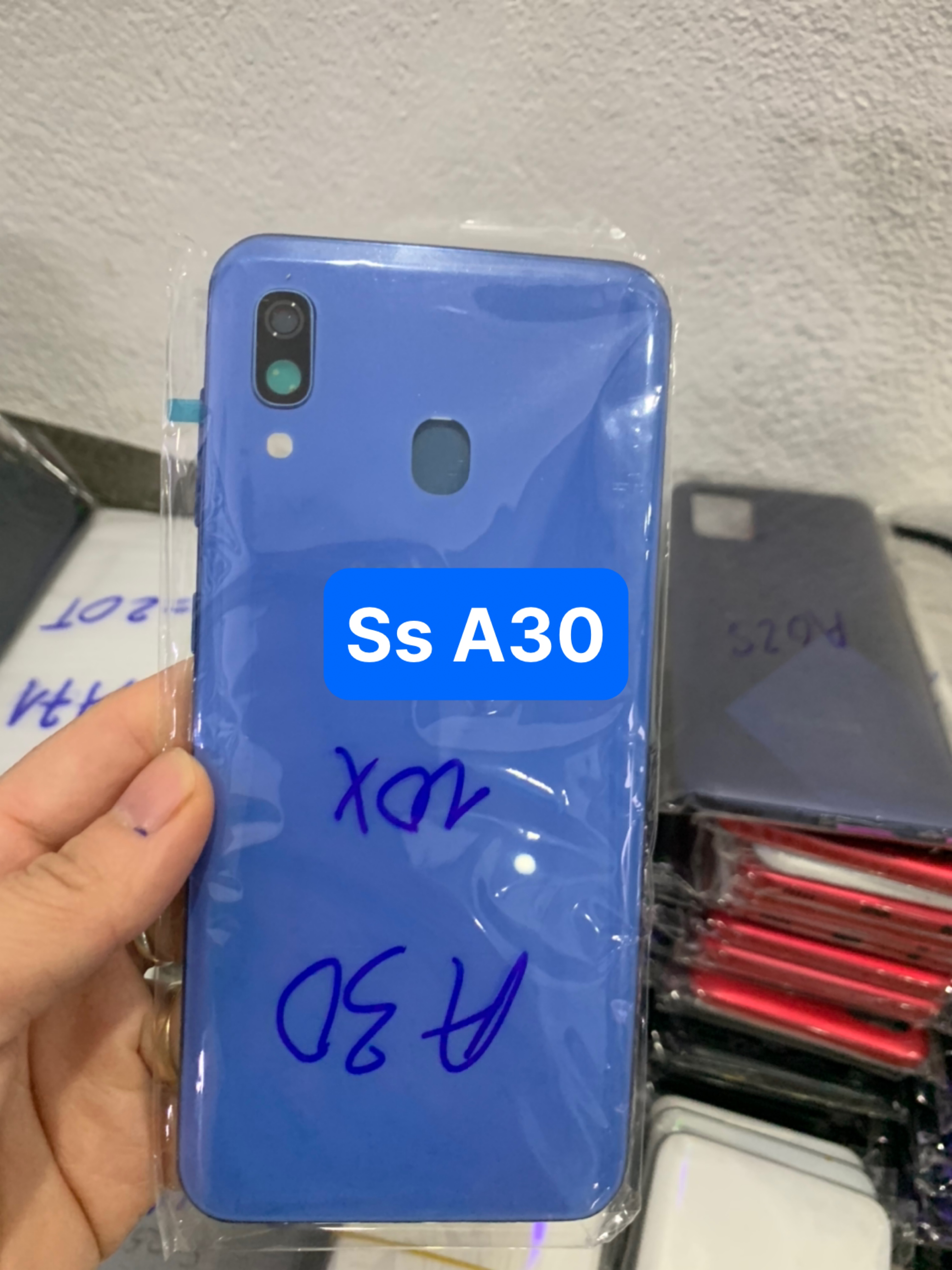 Lưng+ viền kèm kính camera kèm phím bấm điện thoại sam sung a30