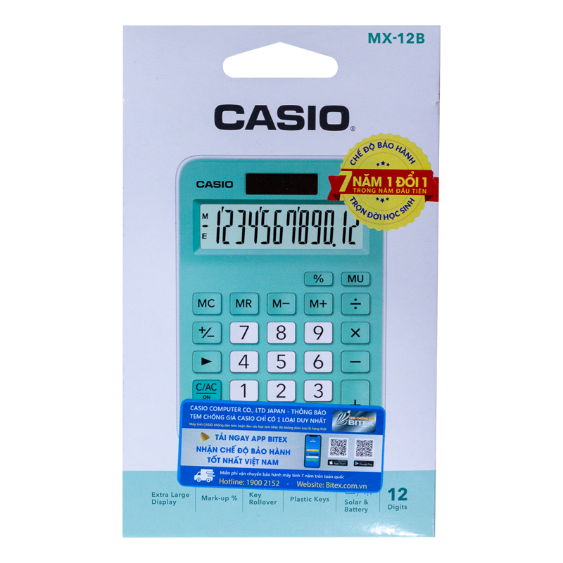 Máy tính CASIO MX-12B-GN Xanh lá