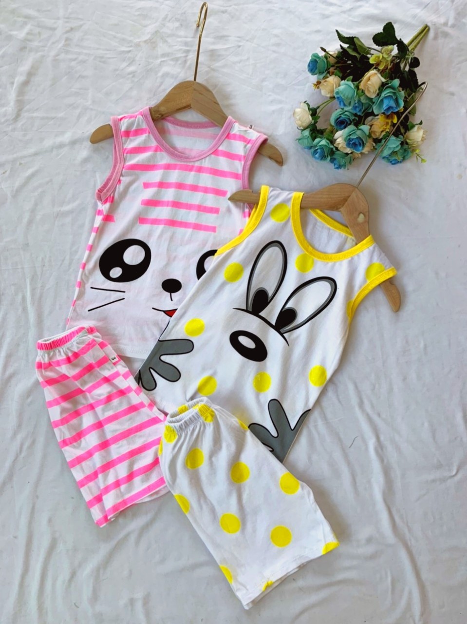 Bộ 3 lỗ chất cotton mềm mại cho bé trai và gái 6-17kg