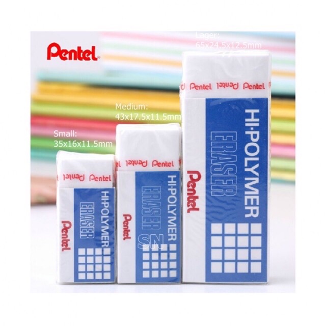 2 cục Gôm tẩy bút chì Pentel Hi-Polymer Màu trắng