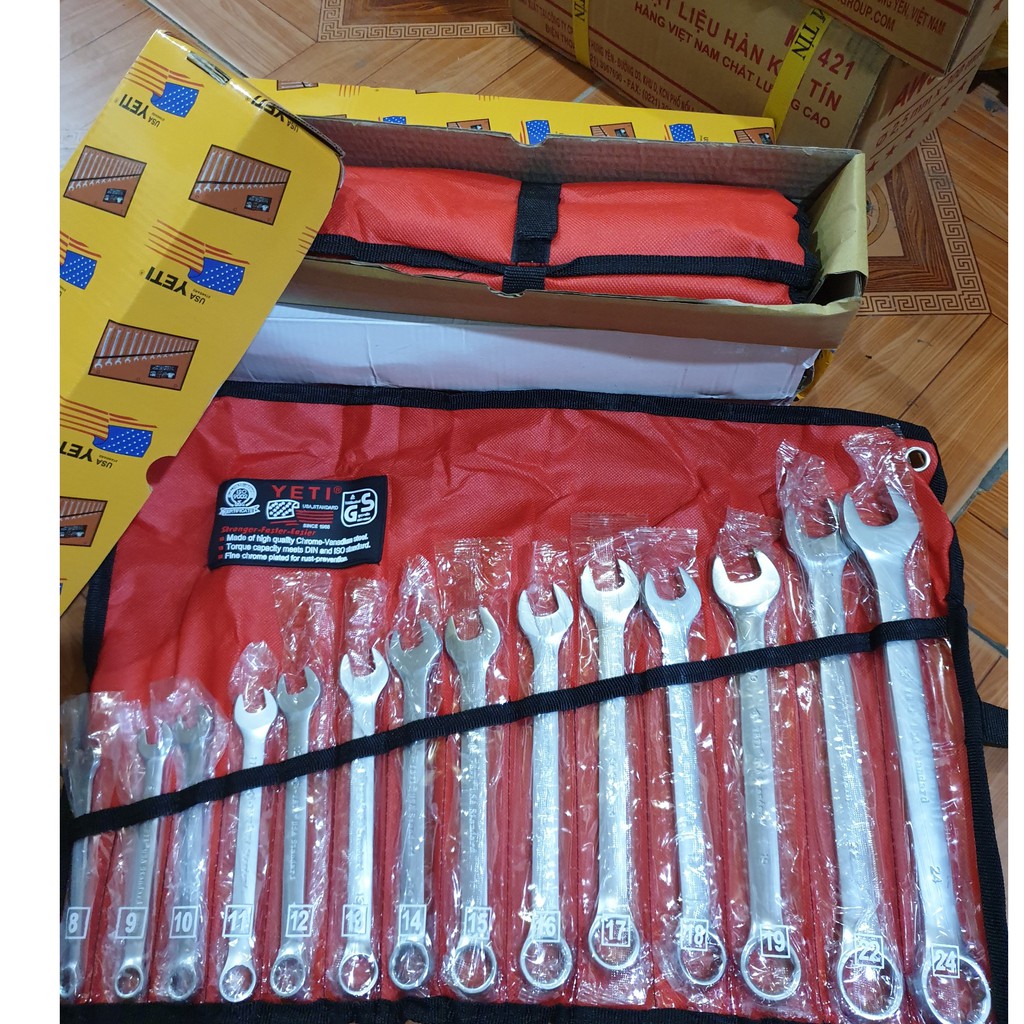 Bộ cờ lê vòng miệng 14 chi tiết Y.ETI 8-24 - Bộ đầy đủ nguyên hộp