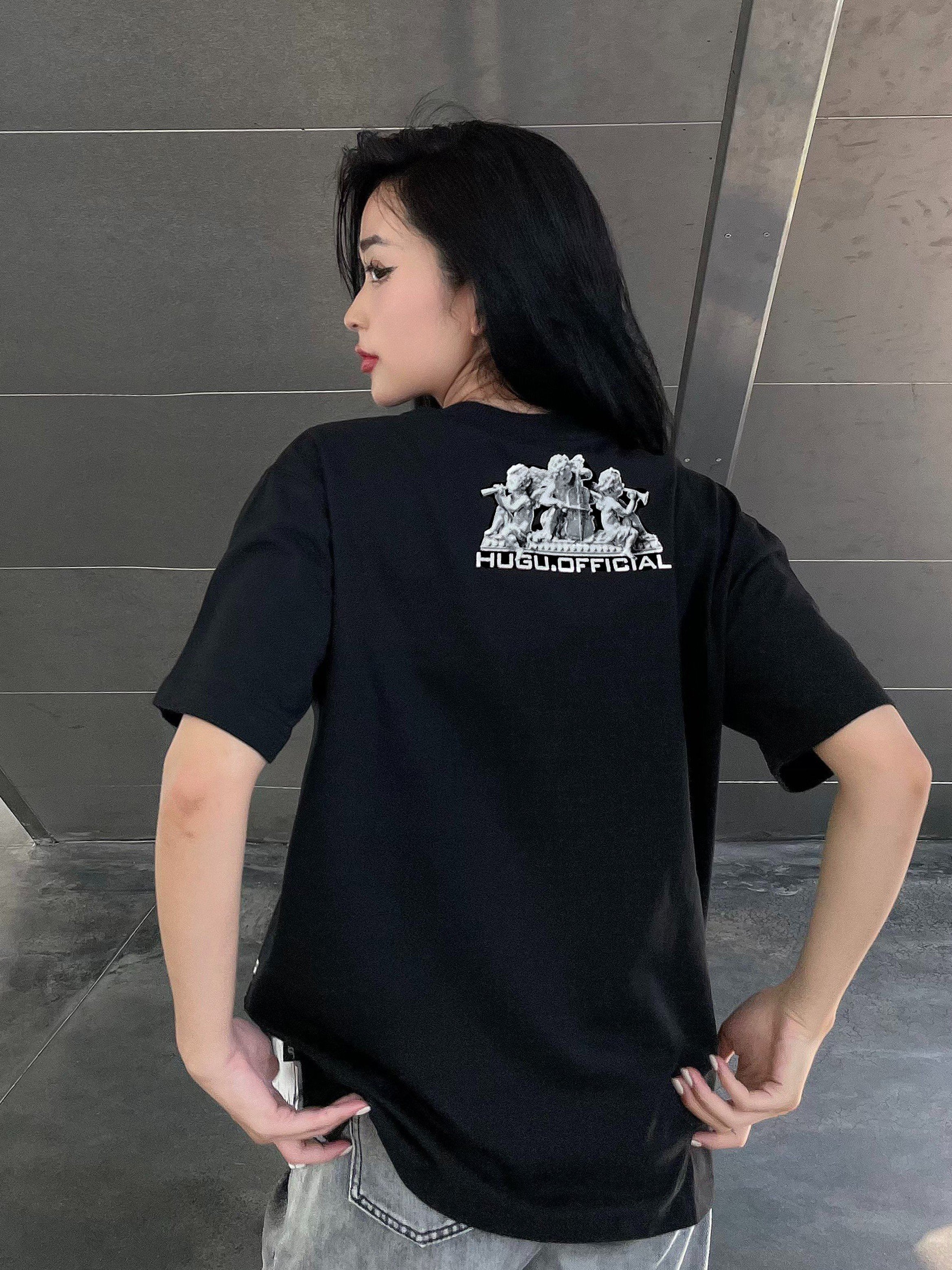 ÁO THUN ĐEN IN HỌA TIẾT BABE ANGEL - ĐEN