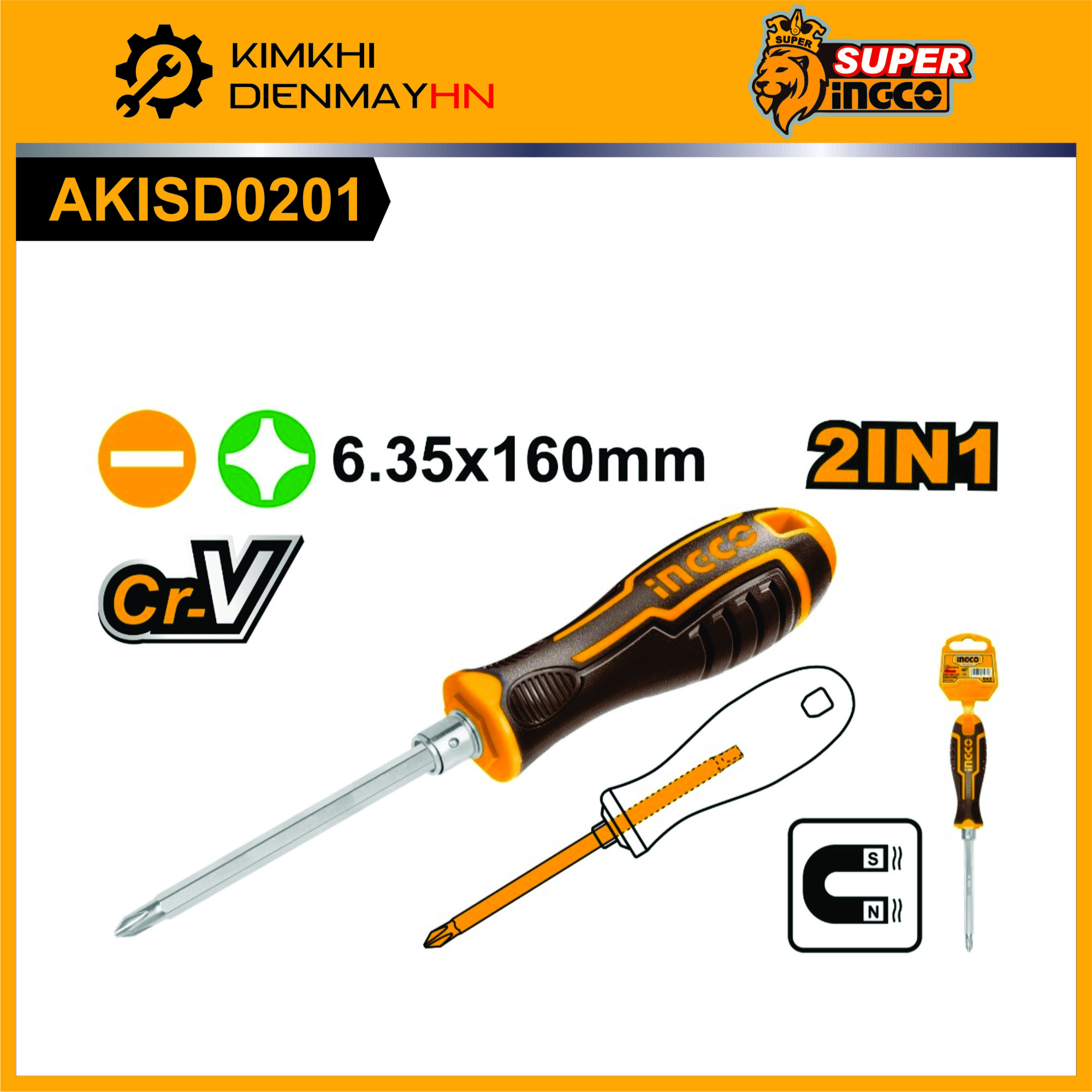 Tô vít 2 đầu INGCO AKISD0201