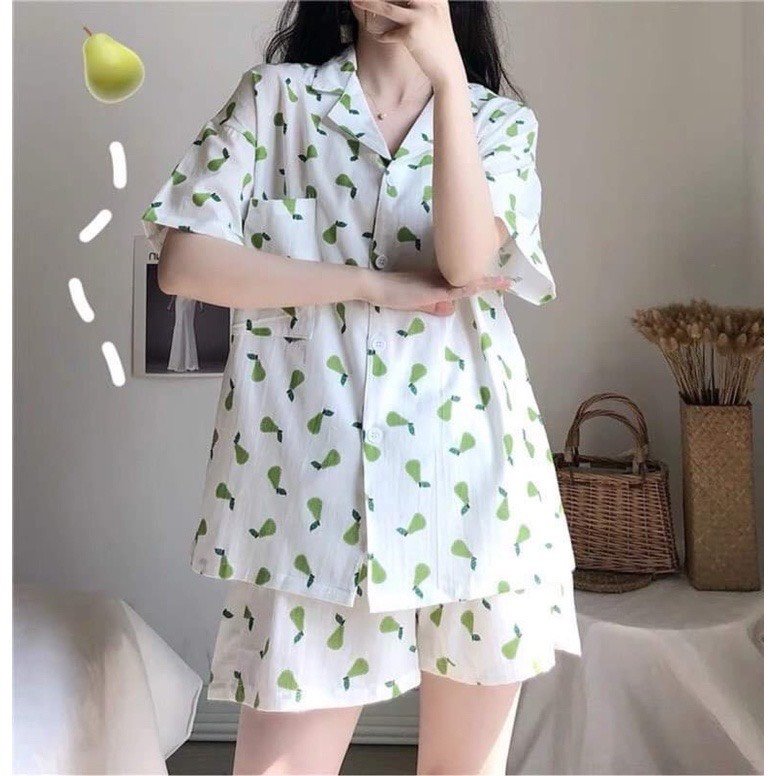 Bộ Pijama, Đồ Bộ Mặc Nhà Nữ Dáng Cộc Dễ Thương Cute