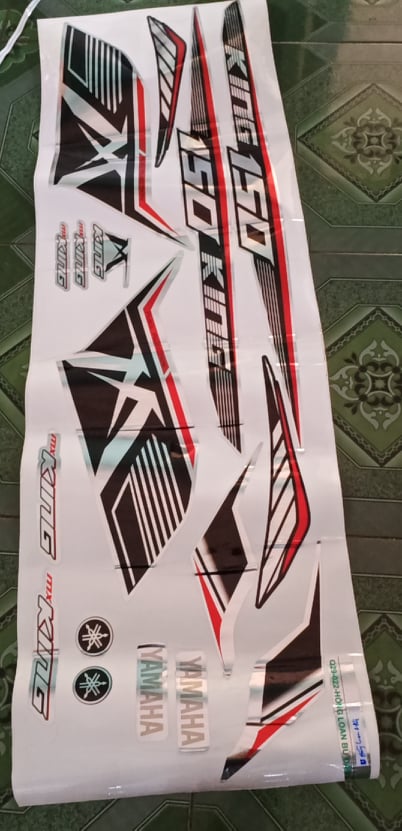 Tem rời crom ex 150 mx king chỉ đỏ xe trắng
