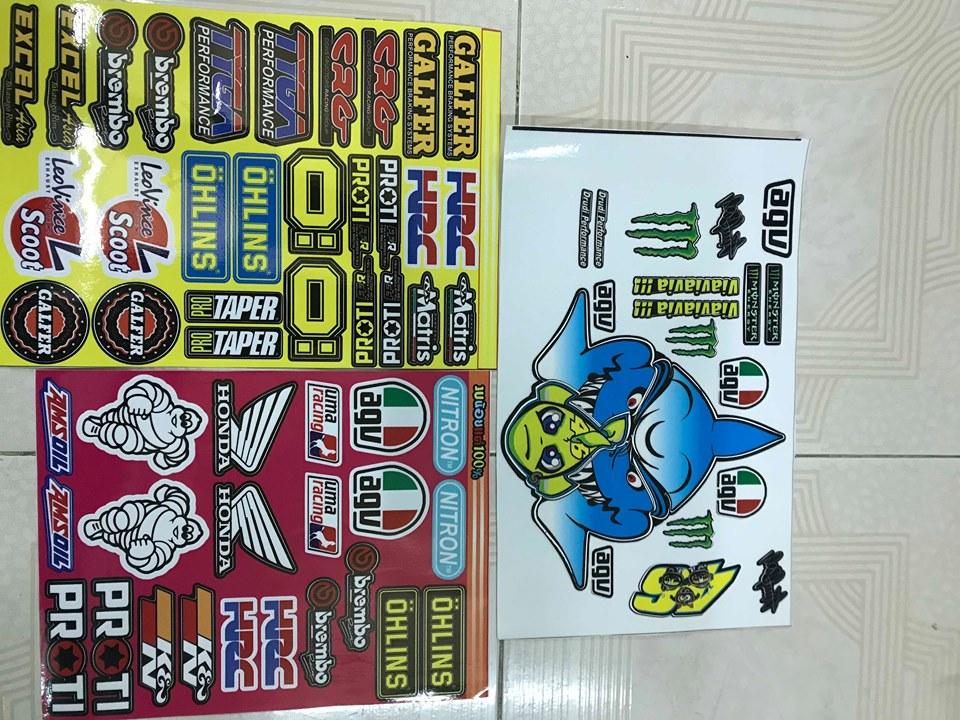 [HCM]combo 2 set tem garfer michelin amsoil và 1 bộ dán nón cá mập