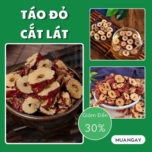 Táo đỏ thái lát sấy khô túi lớn loại 1kg - Tấn Phát - Hàng sạch chất lượng cao