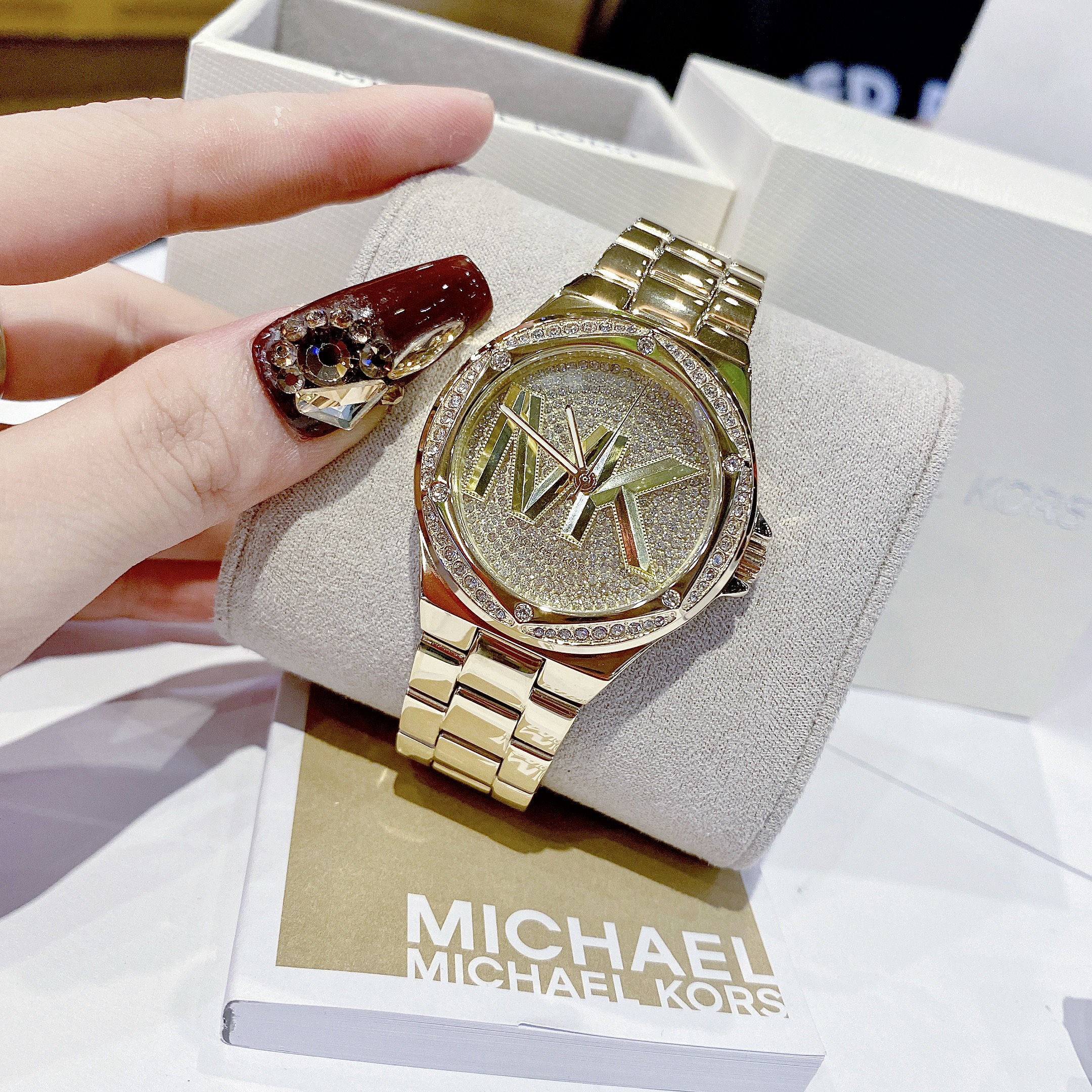 Michael Kors Womens Camille Crystal RoseTone Stainless Steel Watch MK5862   Walmartcom