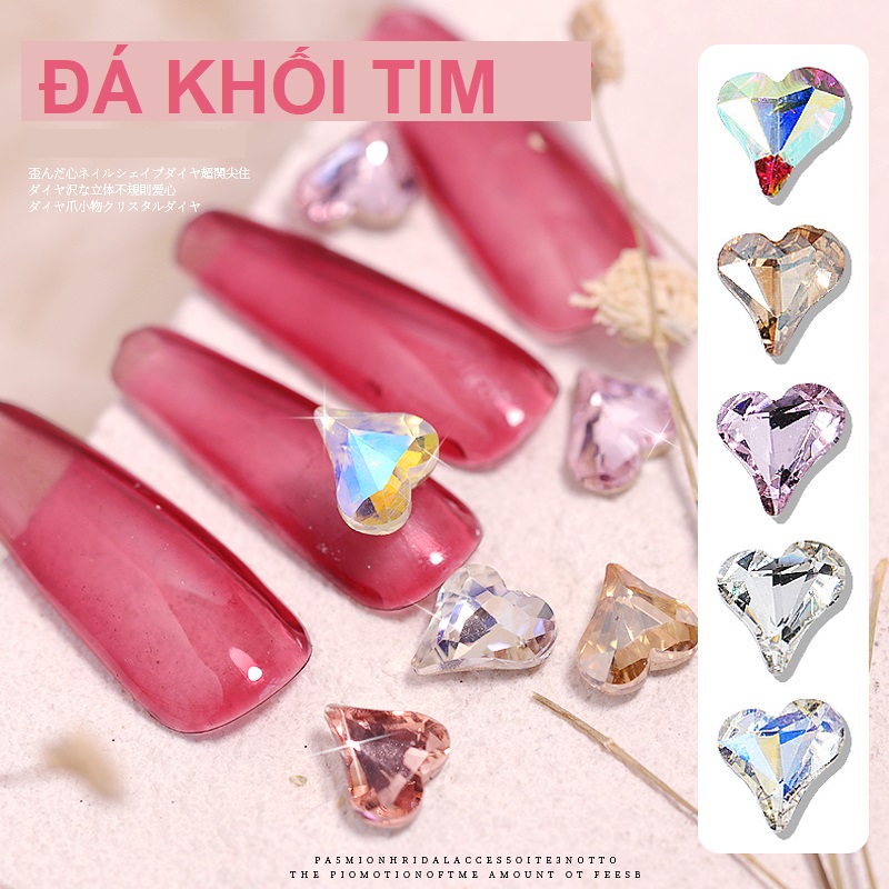 Đá Khối Hình Tim Đính Móng