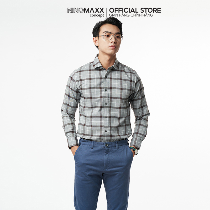 N&M Áo sơ mi Nam caro melange cotton 2110025