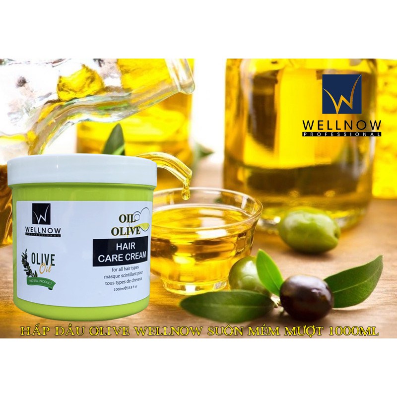 KEM Ủ TÓC HẤP DẦU TINH CHẤT OLIVE OIL WELLNOW 1000ML