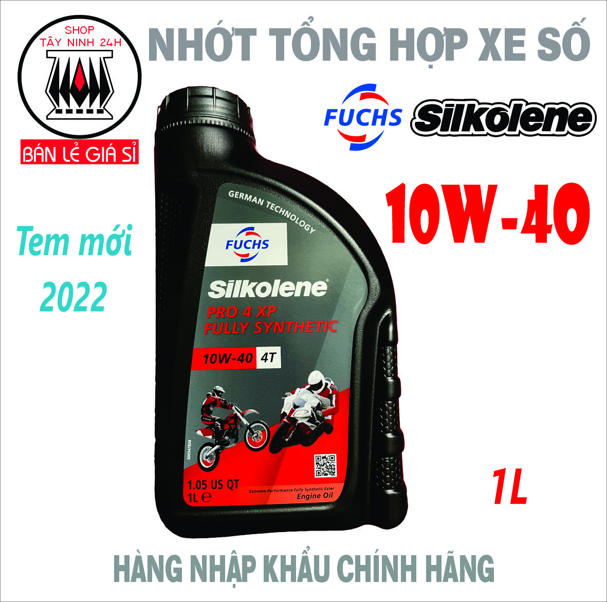 COMBO 2 FUCHS PRO 4 10W40 1L tem mới 2022