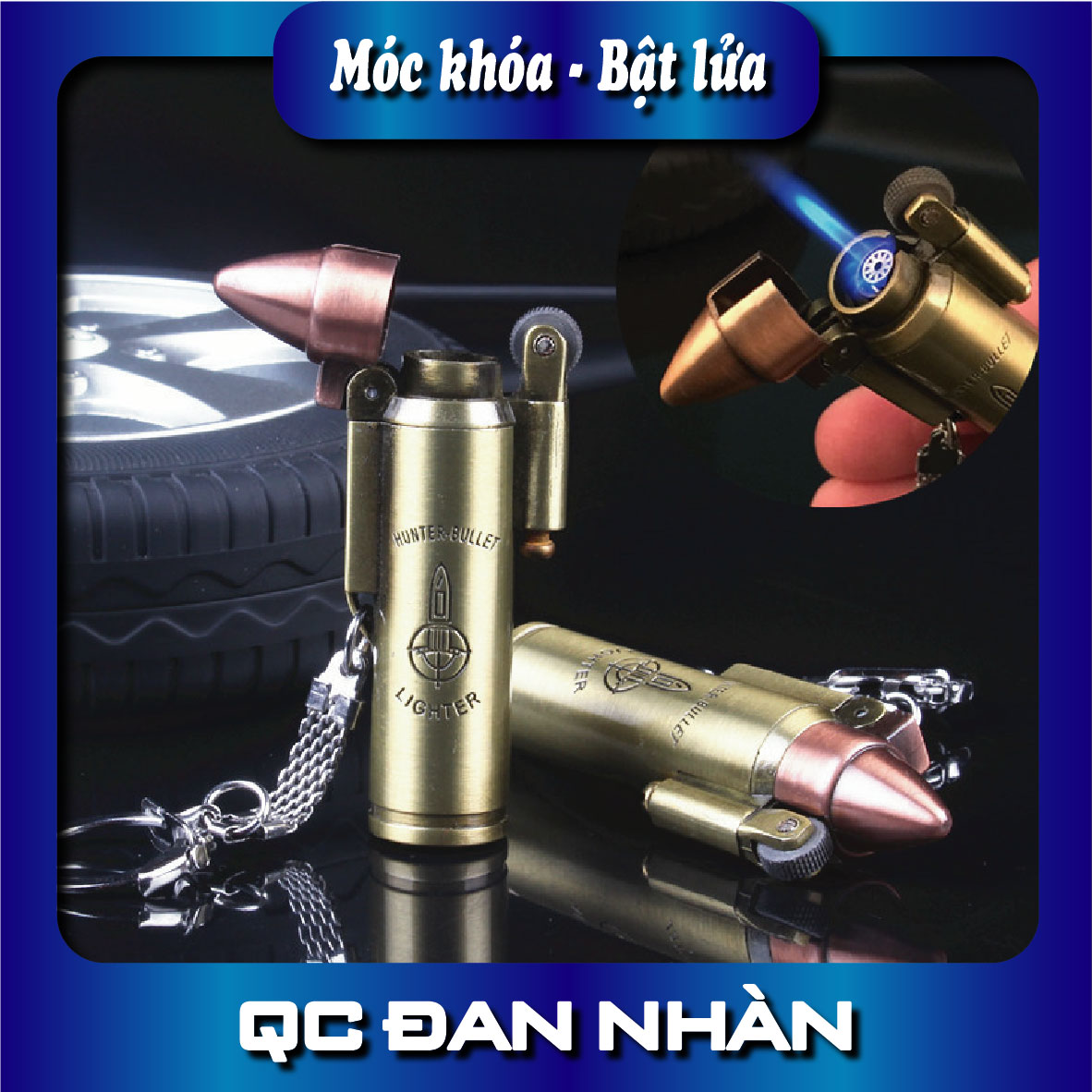 Bật lửa hình viên dan - Móc khóa hình viên dan