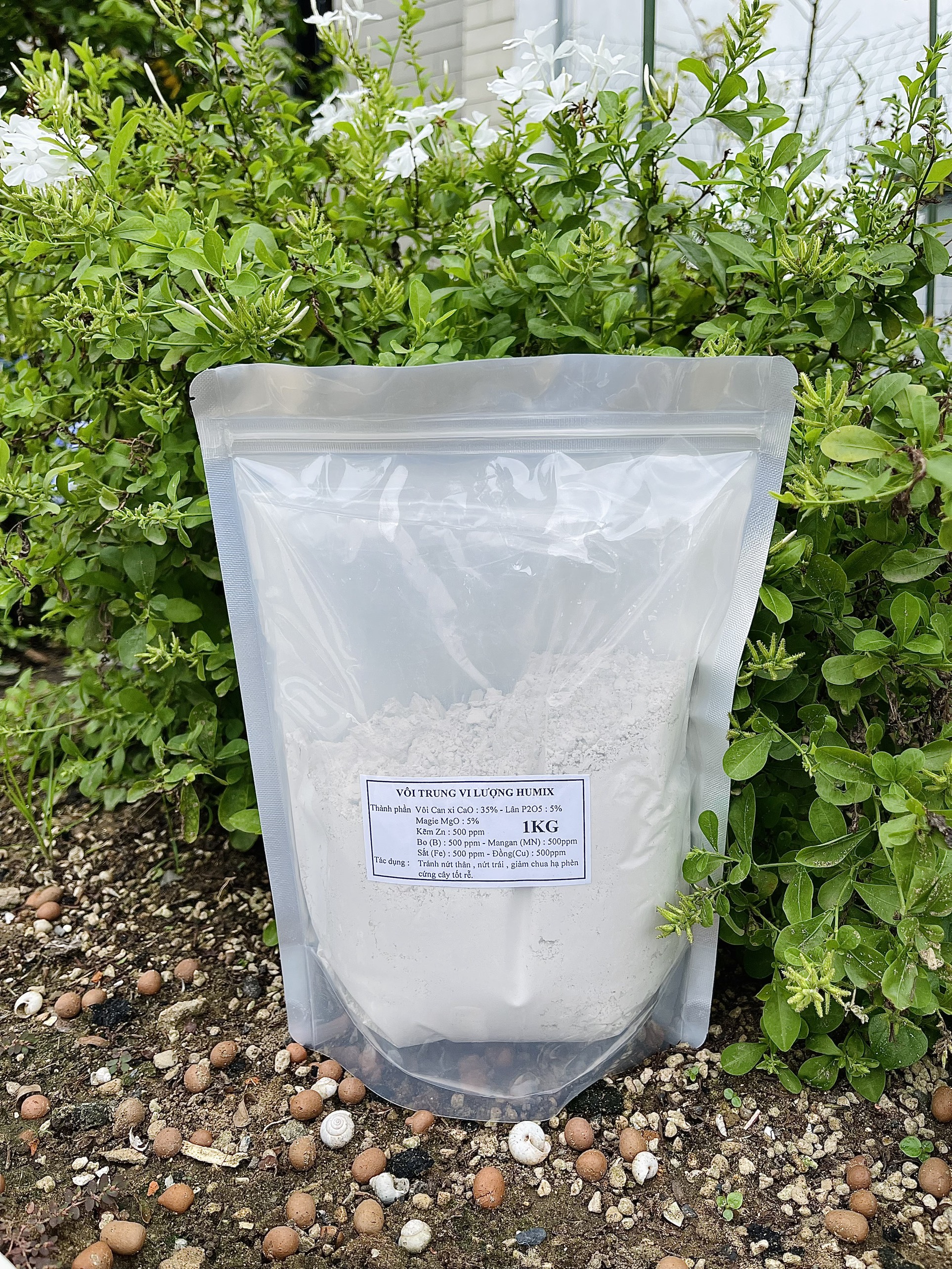 Vôi bột nông nghiệp 1kg, xử lý đất cải tạo đất bón cây