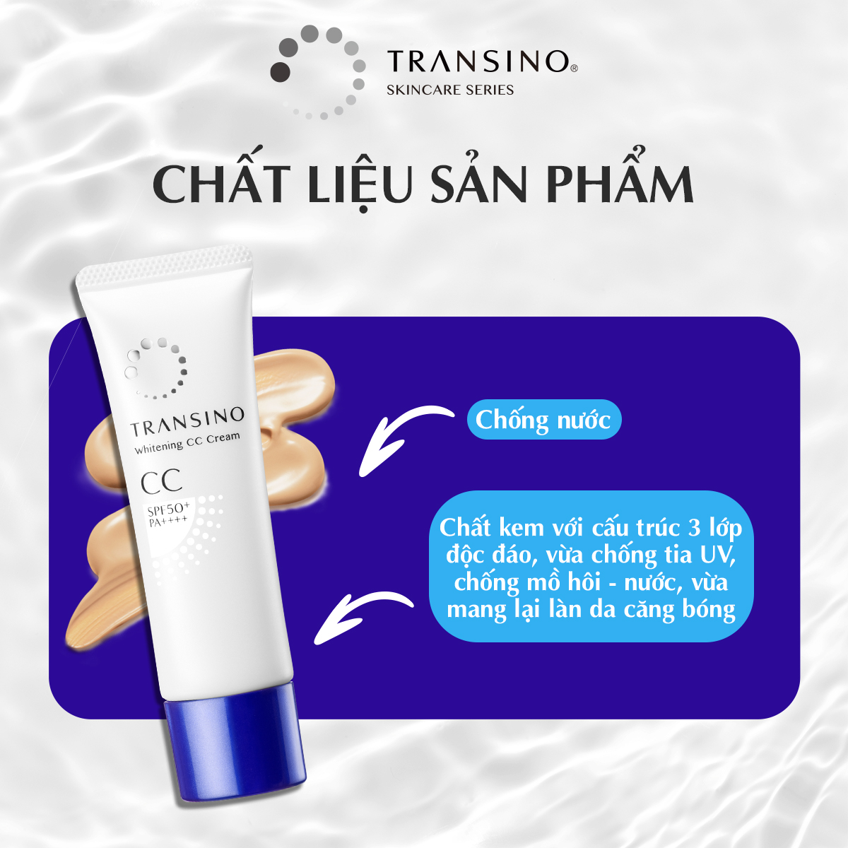 Kem CC Trang Điểm Trắng Sáng Da TRANSINO 30g