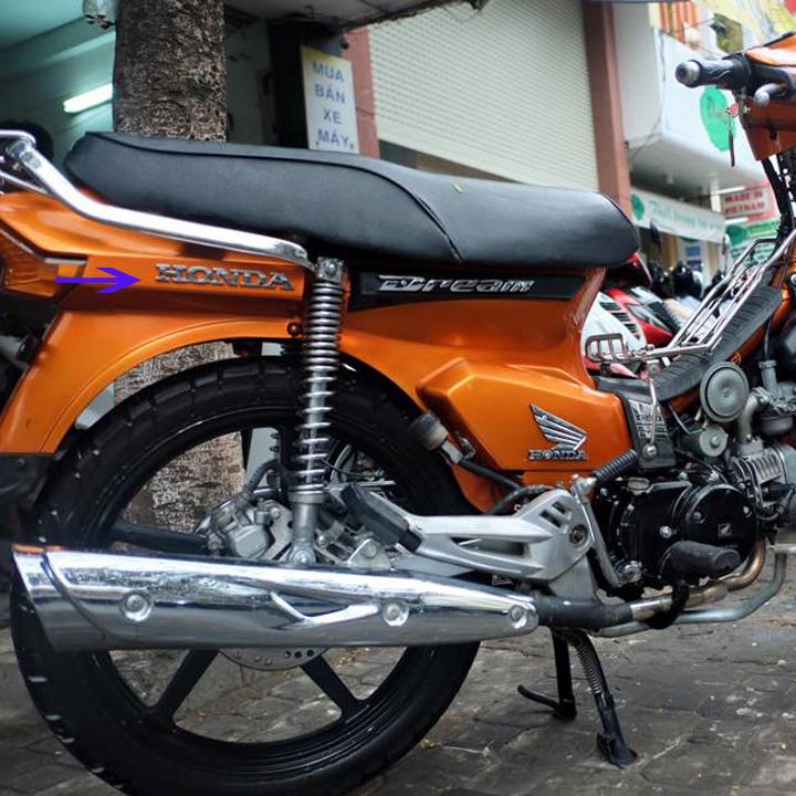 Tem logo chữ nổi HONDA màu Bạc
