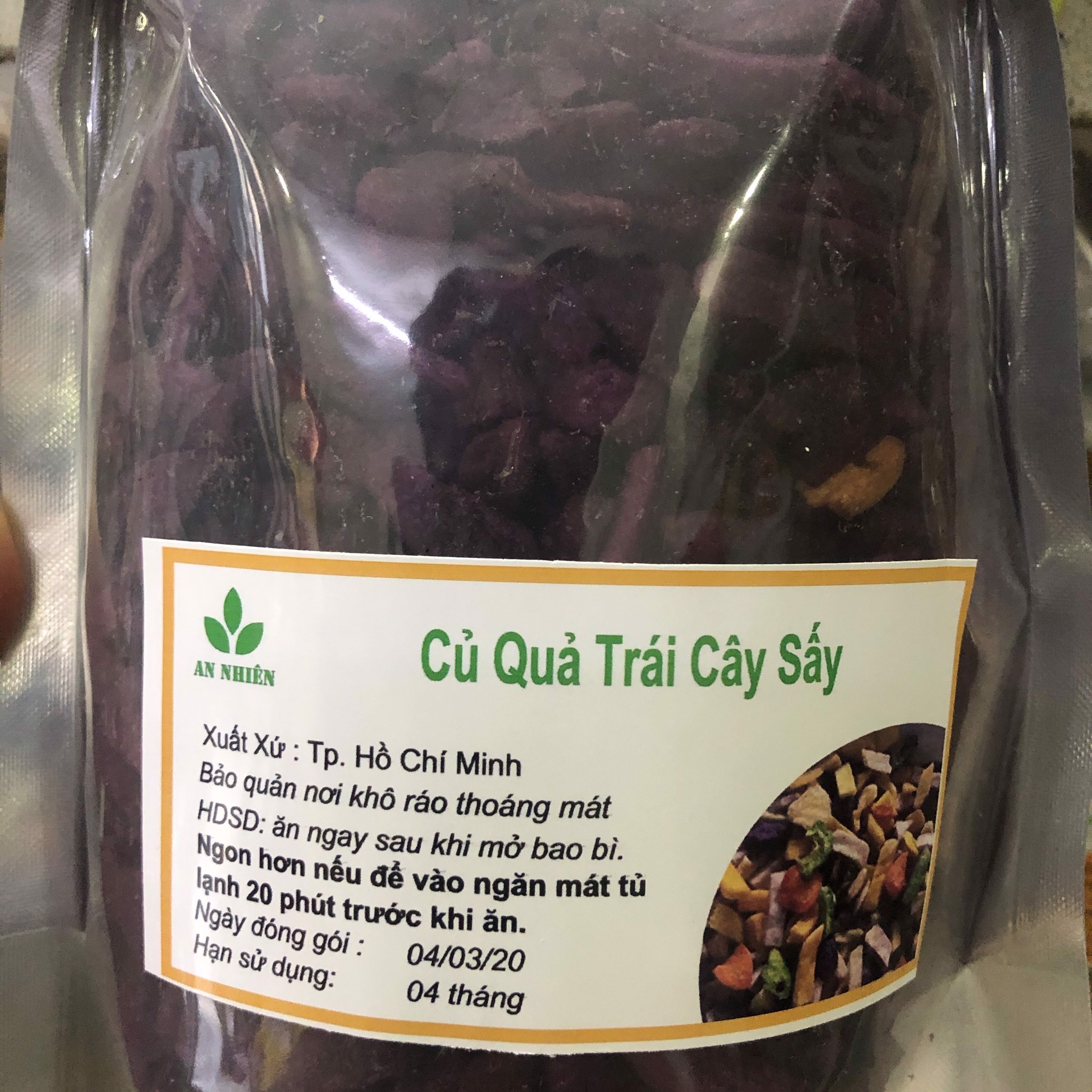 1kg Khoai Lang Tím Sấy Hàng Vụn