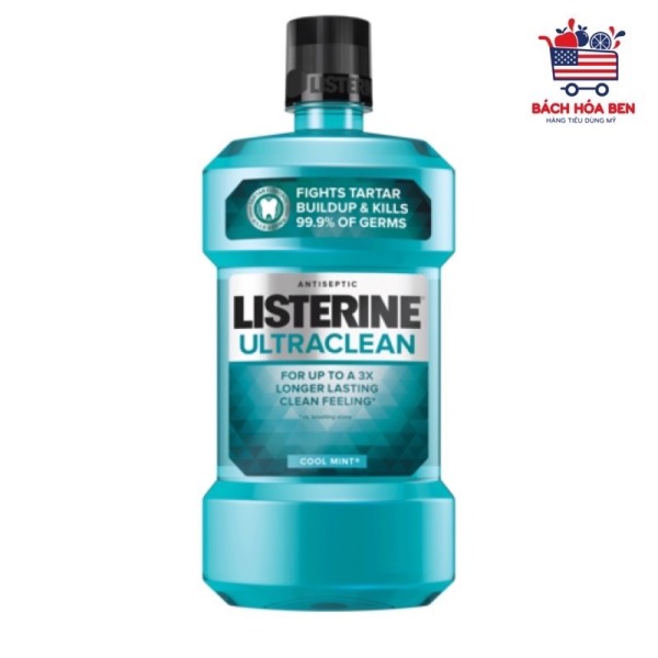 Nước súc miệng Listerine Ultraclean Antiseptic Cool Mint 1,5 lít của Mỹ