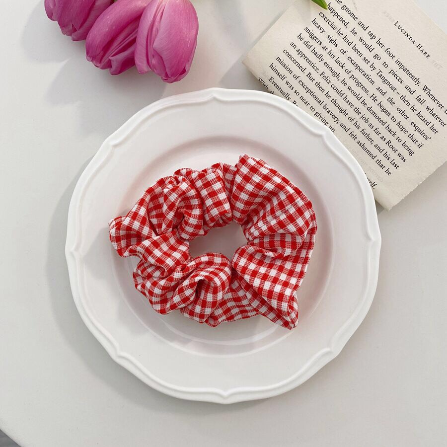 Cột tóc scrunchies caro dễ thương hot trend pktl0072