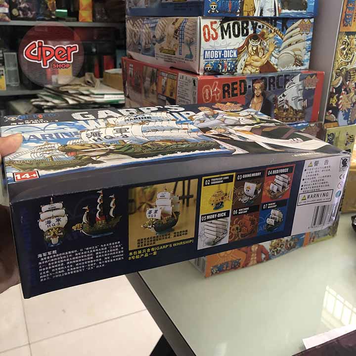 Mô hình thuyền đô đốc garp one piece lắp ráp - mô hình thuyền One Piece