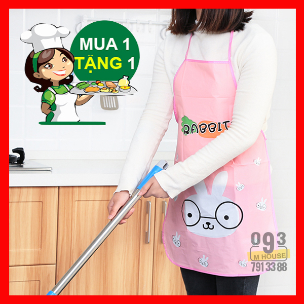Tạp Dề Chắn Nước,Tạp Dề Pha Chế, Tạp Dề In Hoạt Hình Thỏ Gấu