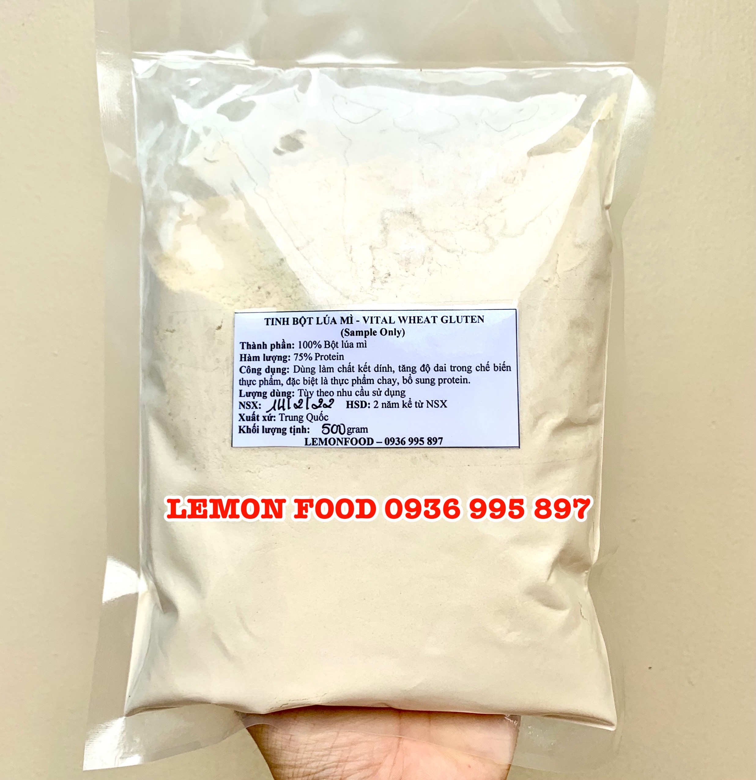 500G Bột mì căn - Bột Vital Wheat Gluten - Bột lúa mì làm đồ chay, giò chả, bò viên