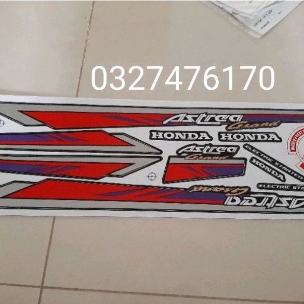 Bộ tem dán xe Dream lùn ASTREA màu đỏ