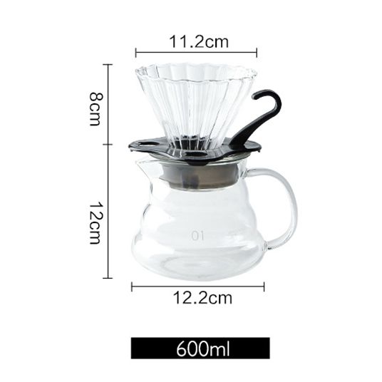 Bình Pha Cà Phê Dung Tích 600ml với phễu lọc thuỷ tinh cao cấp, phin cafe