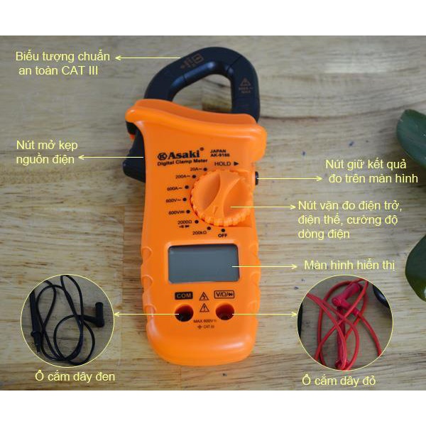 Ampe Kìm Asaki Ak-9186 ( Đồng Hồ Đo Dòng Điện )